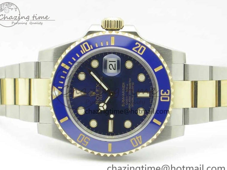 MiroTime 0410 Affordable Submariner 116613 LB Noob 1:1 Best Edition YG Wrapped Bezel Blue Dial on SS YG Bracelet A2836 V 3413